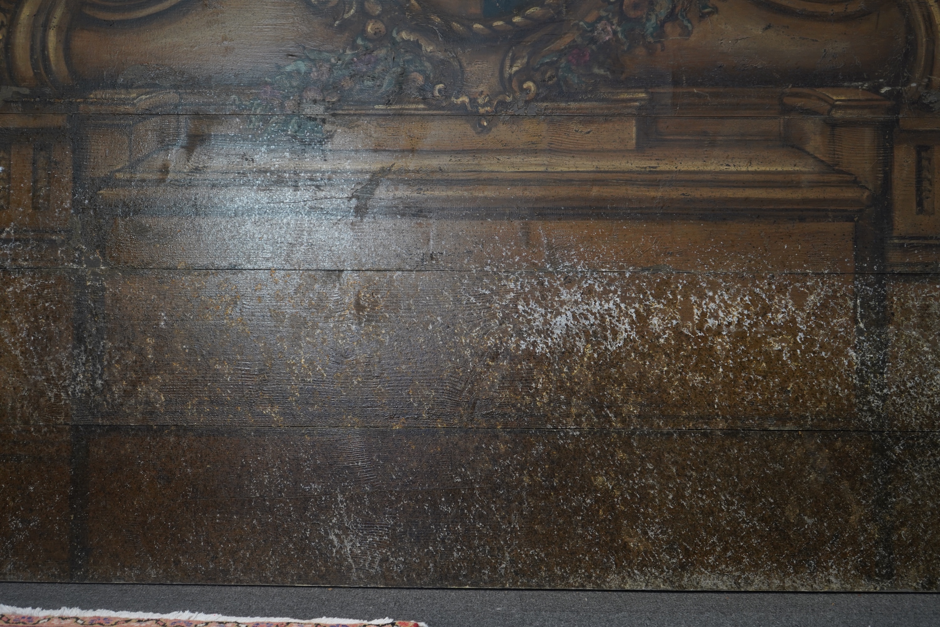 A pair of European painted pine courtyard panels